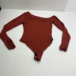 Free People Intimately  That’s Hot Bodysuit Womens SZ Large Burnt Red Long Sleeve Photo 2
