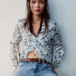 ZARA  Satin Button Front Blouse. Size L  Photo 0