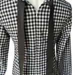 J.Crew Factory Black White Gingham Flannel Ruffle Bow Back Dress Long Sleeves Photo 9