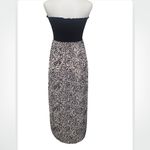 🆕 High Low Strapless Black Roses Floral Smocked Tube Top Dress Large Photo 4