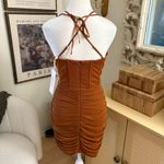 Oh Polly NOELANI Halter Neck Corset Mini Dress in Brown Size 8 NWT Photo 4