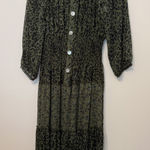 Figueroa & Flower Animal‎ Print Maxi Dress L Green Floral Cottage core Boho Slip Size L Photo 0