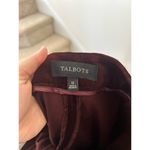 Talbots Chocolate Burgundy Brown Velvet Ankle Trousers Photo 5