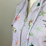 Hill House Allie Zip Up Hoodie Sweatshirt Sea Creatures Terry Purple Small NWT Photo 5