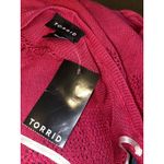 Torrid  Pointelle Cardigan Open Front Sweater Berry Pink Size 5X NWTS Photo 7