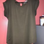 Pink Rose Olive Green Blouse Photo 0