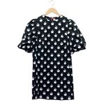 Kate Spade Apple Toss Taxi Dress Black White Puff Sleeve Mini Shift Size 00 Photo 2