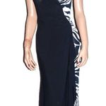 Ace Black White Zebra Print Ruched Maxi Dress S Photo 2