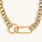 NEW Maison Miru 24K Gold Bubble Lock Necklace 18" Carabiner Chunky Chain $230 Photo 0