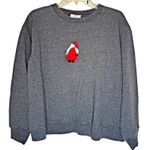 Hot Cotton Marc Ware Gray Sweatshirt Womens Medium Old World Santa Tree Vintage Red Photo 0