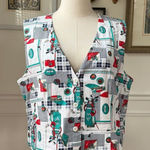 Vintage 90s Tabi International Golf Novelty Print Vest 16 XL Green Photo 0