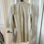 Anthropologie  Maeve Plaid Tan & White Tunic Button Shirt Women's Small Photo 5
