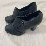 Y2K Chunky Black Structured Faux Leather Office Siren Retro Oxford Heels US 8.5 Photo 2