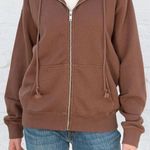 Brandy Melville Brown Christy Zip Up Hoodie Photo 1