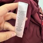 Adrianna Papell  Dress Womens 12 Petite Red Gold Lace Overlay V Neck A‎ Line Photo 6