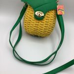 Flashbacks Pineapple Cute Purse 9” Length Green Leaf And Yellow Design Multiple Photo 1