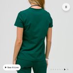 FIGS  Hunter Green Catarina Scrub Top S Photo 5