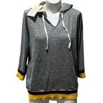 Current/Elliott  Women's Cropped Sleeve Striped Sweatshirt Gray Size 2 Photo 0