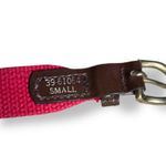 Vintage Made In USA Needlepoint Golf Belt Small Navy Blue Cherry Red Preppy Photo 3