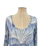 Tori Richard  Honolulu Jersey Mini‎ Dress Seashell Print Blue Size Small Photo 1