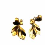 Vintage Gold Leaf & Emerald Green Rhinestone Clip Photo 7