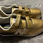 New Balance  Gold and White Velcro Sneakers Limited Edition Photo 2
