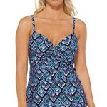 Island Escape Scorpio Sweetheart Underwire Tankini Top Geometric Black 8 Photo 0