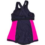 Lululemon  Dark‎ Navy Pink Athletic Tank Top Crossback Built in Bra Size 8 Photo 3