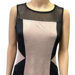 Enfocus Studio Enfocus Black Tan Sueded Slimming Sleeveless Mesh Top Midi Dress Womens 6 Photo 4