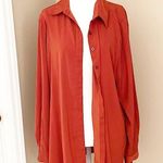 Susan Graver Long Sleeve Burnt Orange Oversized Button Down Top Size Medium Photo 0