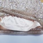 LARA Designs Rhinestones Jeweled Beads Embellished Champagne Mini Dress Size 4 Photo 13