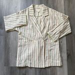 Anthropologie Maeve Cotton Stripe Boyfriend Blazer Jacket XS Oversized Photo 1