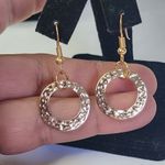 Gold Chain with Circle Necklace Matching Earrings and Bangle Set Photo 3