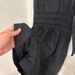 Maje  inola high neck cotton black romper with eyelet lace detail Photo 6