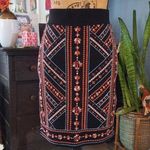 Torrid Black and Multicolored Embroidered Ponte Knit Stretch Pencil Skirt Photo 1