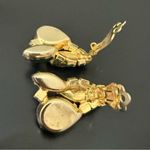 Vintage Juliana? Emerald Green Striped Rhinestones Goldtone Clip On Earrings 16g Photo 7