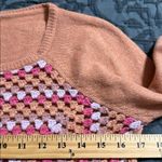 Sundance  size XS crochet sweater peach pink boho Merino alpaca wool blend Photo 5