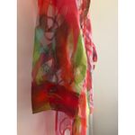 Erin London Sheer Neon Floral Blouse – Size Small Red Photo 4