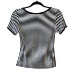 Charlotte Russe Navy Blue & White Striped Ribbed Top Photo 1