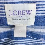 J.Crew Striped Crop Front Tie Top, Blue, White, Size L Photo 5