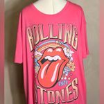 The Rolling Stones UK Tour 1971 Music Pink Casual Graphic T-Shirt,Womens|Sz:XXL Photo 11