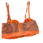 Ark & Co. tweed crop top, bra top orange and white, pit to pit 17" Photo 1