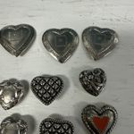 9 Heart Button Covers Mixed Tones Brass Silver Embellished Dress Shirt‎ Jewelry Photo 4