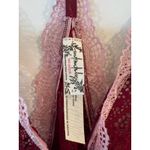 Free People  Intimately Bodysuit Womens Small Maroon Nylon Stretch Lace Be My Bae Photo 3