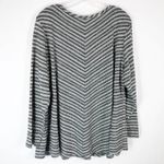 Avenue Plus Size 22 24 Sweater Top Gray Gold White Striped Lace Up V Neck 1272 Photo 1