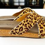 Boutique by Corkys Hazel Too Leopard Cheetah Wedge Doublestrap Slide Sandals 9 Brown Photo 5