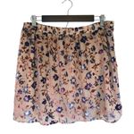 American Eagle  Burnout Velvet Floral Mini Skirt Size Large Purple Cream Fall Photo 4