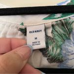 Old Navy White and Floral Relaxed Tie-Cuff Linen-Blend Blouse Photo 4