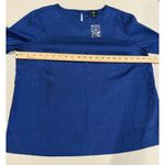 Jason Wu NEW  Top Womens Medium Blue Long Sleeve Workwear Textured Quiet Luxury Photo 5