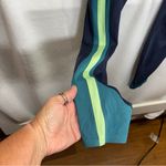 Athleta Crunch Navy and Lime Green 7/8 Leggings Photo 5